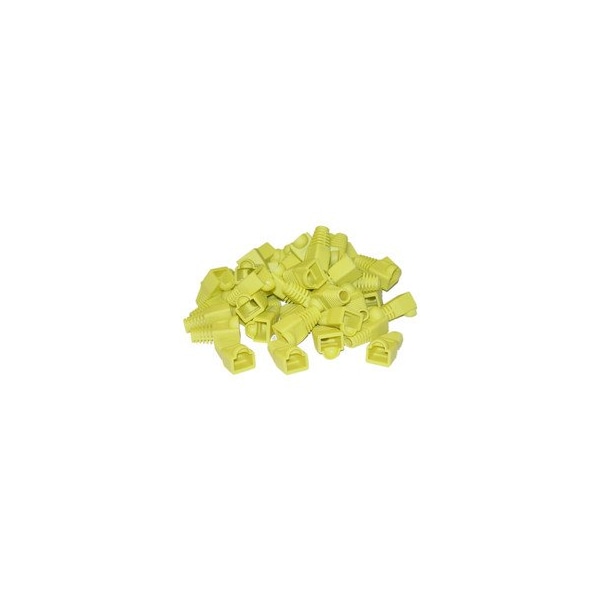 Cable Wholesale RJ45 Strain Relief Boots, Yellow, 50PK SR-8P8C-YL - main